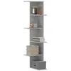 Image de vidaXL Étagère d'angle murale gris béton bois d'ingénierie, étagère d'angle, étagère suspendue, étagère murale suspendue, 852630
