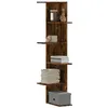 Image de vidaXL Étagère d'angle murale chêne fumé bois d'ingénierie, étagère d'angle, étagère suspendue, étagère murale suspendue, 852631