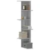 Image de vidaXL Étagère d'angle murale sonoma gris bois d'ingénierie, étagère d'angle, étagère suspendue, étagère murale suspendue, 852632