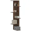 Image de vidaXL Étagère d'angle murale chêne marron bois d'ingénierie, étagère d'angle, étagère suspendue, étagère murale suspendue, 852633