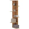 Image de vidaXL Étagère d'angle murale chêne artisanal bois d'ingénierie, étagère d'angle, étagère suspendue, étagère murale 852635