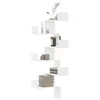 Image de vidaXL Étagère d'angle murale blanc 45x45x147 cm bois d'ingénierie, étagère d'angle, étagère suspendue, étagère murale 852636