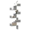 Image de vidaXL Étagère murale d'angle gris béton 45x45x147cm bois d'ingénierie, étagère d'angle, étagère suspendue, étagère murale 852639