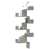 Image de vidaXL Étagère d'angle murale sonoma gris 45x45x147cm bois ingénierie, étagère d'angle, étagère suspendue, étagère murale 852641