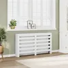 Image de vidaXL Cache-radiateur blanc 149x20x82 cm bois d'ingénierie, bouchon de radiateur, cache-radiateur haut, radiateur à profil 852699