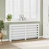 Image de vidaXL Cache-radiateur blanc 175x20x82 cm bois d'ingénierie, bouchon de radiateur, cache-radiateur haut, radiateur à profil 852708