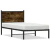 Image de vidaXL Cadre de lit en métal avec tête de lit chêne fumé 75x190 cm, lit simple, meuble de chambre à coucher, lit d'invité, 4007657