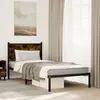 Image de vidaXL Cadre de lit en métal avec tête de lit chêne fumé 90x190 cm, lit simple, meuble de chambre à coucher, lit d'invité, 4007659