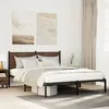 Image de vidaXL Cadre de lit métal avec tête de lit chêne fumé 140x190 cm, lit double, meuble de chambre à coucher, lit d'invité, 4007667