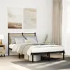 Image de vidaXL Cadre de lit en métal avec tête de lit chêne sonoma 120x200 cm, lit double, meuble de chambre à coucher, lit 4007714