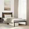Image de vidaXL Cadre de lit en métal avec tête de lit chêne marron 90x200 cm, lit simple, meuble de chambre à coucher, lit d'invité, 4007758