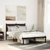 Image de vidaXL Cadre de lit en métal avec tête de lit chêne marron 120x200 cm, lit double, meuble de chambre à coucher, lit 4007763