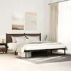 Image de vidaXL Cadre de lit en métal avec tête de lit chêne marron 160x200 cm, lit double, meuble de chambre à coucher, lit 4007768