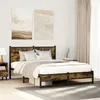 Image de vidaXL Bedframe zonder matras metaal gerookt eikenkleurig 150x200 cm4007834