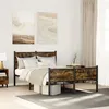 Image de vidaXL Bedframe zonder matras metaal gerookt eikenkleurig 120x200 cm4007848