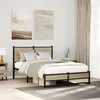 Image de vidaXL Cadre de lit en métal avec tête de lit chêne sonoma 120x190 cm, lit double, meuble de chambre à coucher, lit 4007883