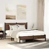 Image de vidaXL Cadre de lit en métal avec tête de lit chêne marron 140x200 cm, lit double, meuble de chambre à coucher, lit 4007923