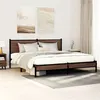 Image de vidaXL Cadre de lit en métal avec tête de lit chêne marron 160x200 cm, lit double, meuble de chambre à coucher, lit 4007925