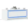Image de vidaXL Table basse avec lumières LED blanc bois d'ingénierie, table latérale, table de salon, table d'accent, bout de 851984