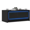 Image de Table basse avec lumières LED noir bois d ingénierie