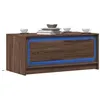 Image de Table basse avec lumières LED chêne marron bois d ingénierie