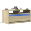 Image de Table basse avec lumières LED chêne sonoma bois d ingénierie