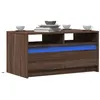 Image de Table basse avec lumières LED chêne marron bois d ingénierie