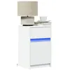 Image de vidaXL Armoire de chevet avec lumières LED blanc bois d'ingénierie, table d'appoint, armoire de lit, table d'appoint pour la 851998