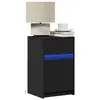 Image de vidaXL Armoire de chevet avec lumières LED noir bois d'ingénierie, table d'appoint, armoire de lit, table d'appoint pour la 852000