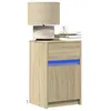 Image de vidaXL Armoires de chevet et lumières LED 2 pcs chêne sonoma, table d'appoint, armoire de lit, table d'appoint pour la 852003