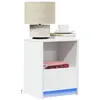 Image de vidaXL Armoire de chevet avec lumières LED blanc bois d'ingénierie, table d'appoint, armoire de lit, table d'appoint pour la 852019