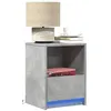 Image de vidaXL Armoires de chevet et lumières LED 2 pcs gris béton, table d'appoint, armoire de lit, table d'appoint pour la 852026