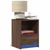 Image de Armoires de chevet et lumières LED 2 pcs chêne marron
