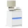 Image de vidaXL Armoire de chevet avec lumières LED blanc bois d'ingénierie 852033