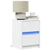 Image de vidaXL Armoires de chevet et lumières LED 2pcs blanc bois d'ingénierie 852034