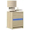Image de Armoire de chevet avec lumières LED chêne sonoma