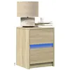 Image de vidaXL Armoires de chevet et lumières LED 2 pcs chêne sonoma 852038