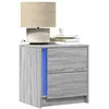 Image de Armoires de chevet et lumières LED 2 pcs sonoma gris