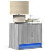 Image de Tables de chevet murales avec lumières LED 2 pcs sonoma gris