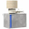 Image de vidaXL Table de chevet murale avec lumières LED gris béton, table de chevet flottante, support de téléphone, table de chevet 852095