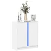 Image de vidaXL Buffet avec LED blanc 77x34x85 cm bois d'ingénierie, meuble de rangement, meuble de rangement cuisine, meuble de 852131