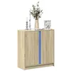 Image de vidaXL Buffet avec LED chêne sonoma 77x34x85 cm bois d'ingénierie, meuble de rangement, meuble de rangement cuisine, meuble 852133
