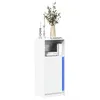 Image de vidaXL Buffet avec LED blanc 42,5x34x100 cm bois d'ingénierie, meuble de rangement, meuble de rangement cuisine, meuble de 852152