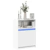 Image de vidaXL Buffet avec LED blanc 72x34x100 cm bois d'ingénierie, meuble de rangement, meuble de rangement cuisine, meuble de 852159