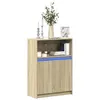 Image de vidaXL Buffet avec LED chêne sonoma 72x34x100 cm bois d'ingénierie, meuble de rangement, meuble de rangement cuisine, meuble 852161