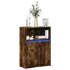 Image de Buffet avec LED chêne fumé 72x34x100 cm bois d ingénierie