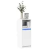Image de vidaXL Buffet avec LED blanc 38x34x100 cm bois d'ingénierie, meuble de rangement, meuble de rangement cuisine, meuble de 852166