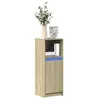 Image de vidaXL Buffet avec LED chêne sonoma 38x34x100 cm bois d'ingénierie, meuble de rangement, meuble de rangement cuisine, meuble 852168
