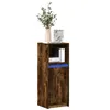 Image de Buffet avec LED chêne fumé 38x34x100 cm bois d ingénierie