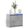 Image de vidaXL Buffet avec LED gris béton 72x34x61 cm bois d'ingénierie, meuble de rangement, meuble de rangement cuisine, meuble de 852176